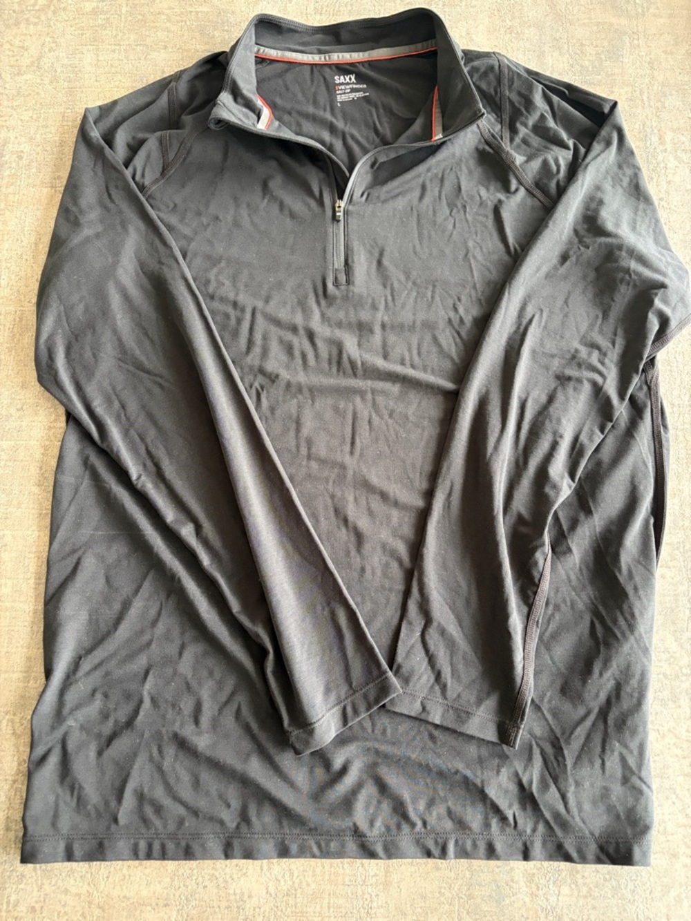 Saxx Men's Dark Black Quarter-Zip Pullover Base Layer